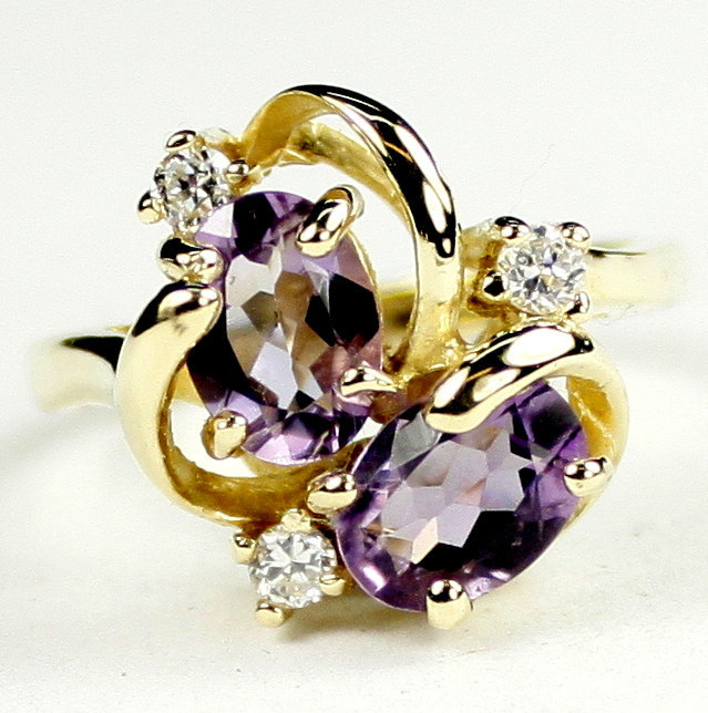 R016, Amethyst, 10KY Gold Ring