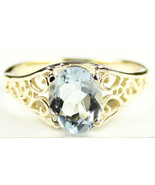 R005, Aquamarine, 10KY Gold Ring - £249.68 GBP