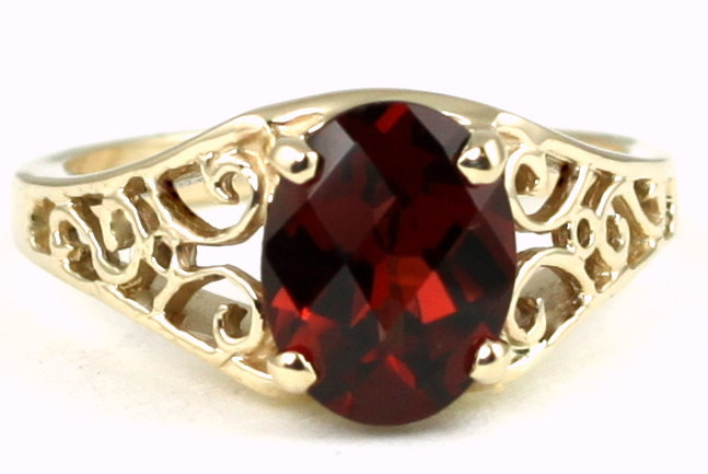 R005, Mozambique Garnet, 10KY Gold Ring