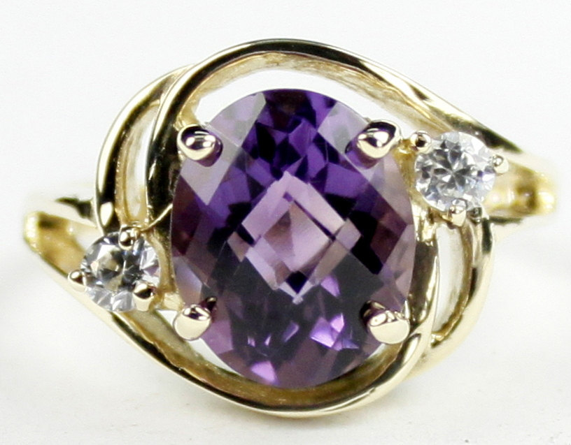 R021, Brazilian Amethyst, 10KY Gold Ring