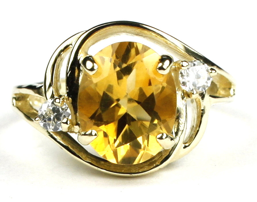 R021, Citrine, 10KY Gold Ring