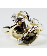 R016, Smoky Quartz, 10Ky Gold Ring - £196.58 GBP