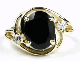 R021, Black Onyx, 10KY Gold Ring - £278.93 GBP