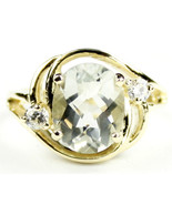 R021, Green Amethyst (Prasiolite), 10KY Gold Ring - £292.90 GBP