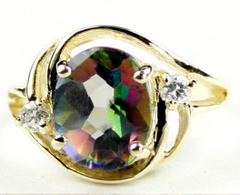 R021, Mystic Fire Topaz, 10KY Gold Ring - $389.37