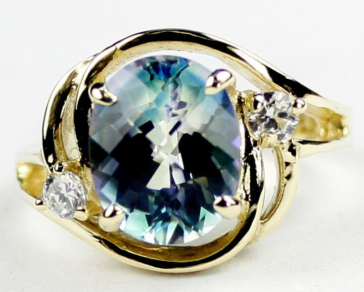 R021, Neptune Garden Topaz, 10KY Gold Ring
