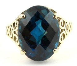 R049, London Blue Topaz, 10KY Gold Ring - $697.53