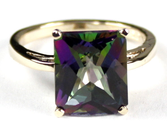 R054, Mystic Fire Topaz, 10KY Gold Ring