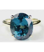 R055, 12x10mm Paraiba Topaz, 10Ky Gold Ring - £320.38 GBP