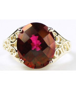 R057, Crimson Fire Topaz, 10KY Gold Ring - £331.54 GBP