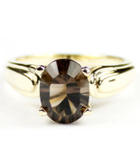 R058, Quantum Cut Smoky Quartz, 10Ky Gold Ring - £205.95 GBP