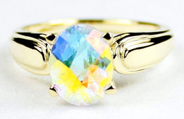 R058, Mercury Mist Topaz, 10KY Gold Ring - £205.45 GBP