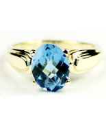 R058, Swiss Blue Topaz, 10Ky Gold Ring - £219.07 GBP