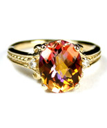 R136, Twilight Fire Topaz, 10KY Gold Ring - £304.27 GBP