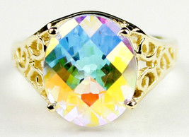 R057, Mercury Mist Topaz, 10KY Gold Ring - £342.94 GBP