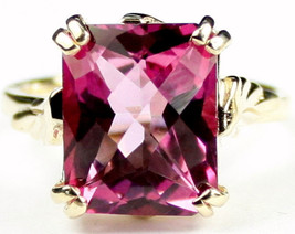 R188, Pure Pink Topaz, 10KY Gold Ring - £280.28 GBP