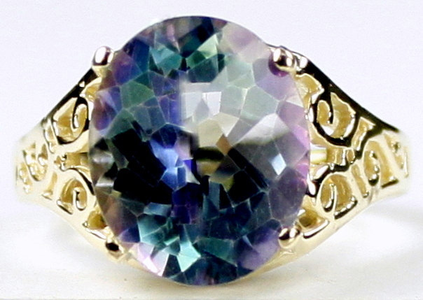 R057, Neptune Garden Topaz, 10KY Gold Ring