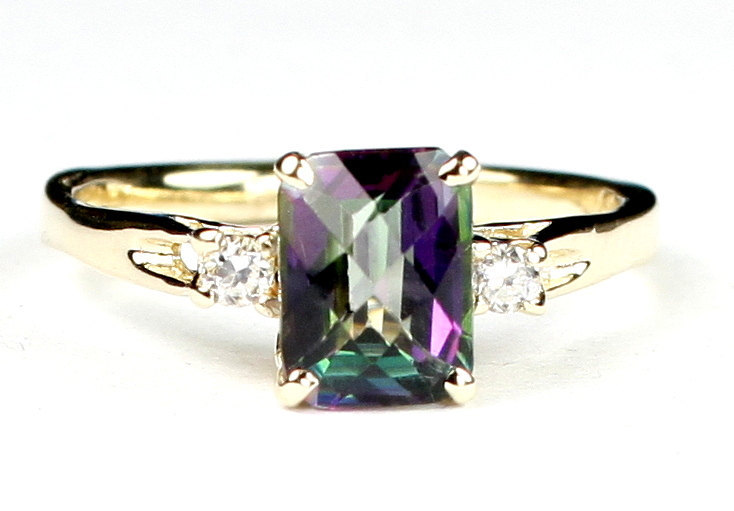 R171, Mystic Fire Topaz, 10KY Gold Ring