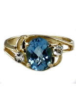 R176, Swiss Blue Topaz, 10KY Gold Ring - $348.41