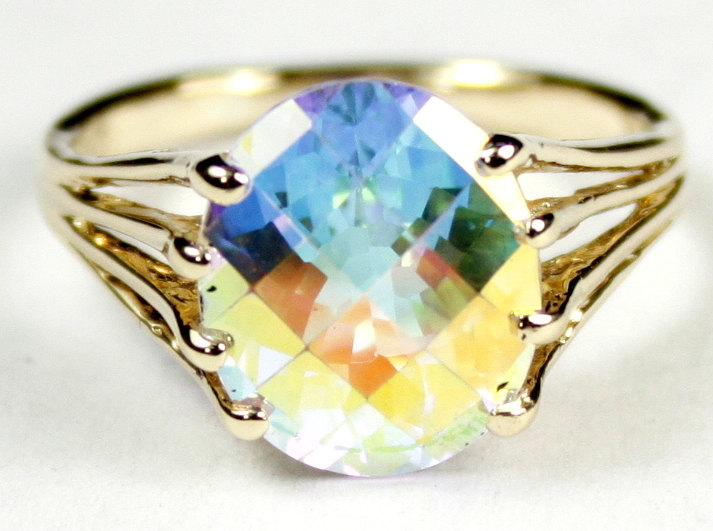 R280, Mercury Mist Topaz, 10KY Gold Ring