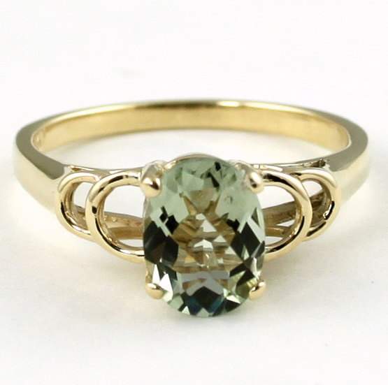 R300, Green Amethyst, 10KY Gold Ring