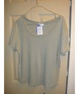 FRESH PRODUCE Top S Safari Baby Rib Ruffle Collar Top NWT - £12.50 GBP