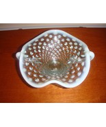 Fenton Blue Opalescent Hobnail 2 Handled Bon Bon Dish - $25.99