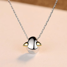 Two-Tone Necklace S925 Silver Pendant Clavicle Chain Necklace Wind - £9.59 GBP