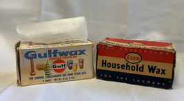 Gulfwax &amp; Esso Household Vtg Parrafin Wax in Waxed Paper Carton Boxes  - $29.95
