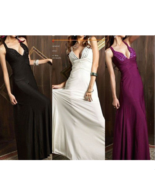 Deep VNeck Formal Maxi Dress Rhinestones Ball Gown Evening Cocktail Part... - £15.97 GBP