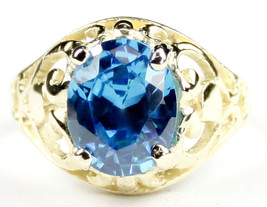 R004, Glacier Blue CZ, 10KY Gold Ring - £224.69 GBP