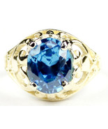 R004, Glacier Blue CZ, 10KY Gold Ring - £225.21 GBP