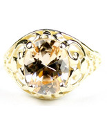 R004, Champagne CZ, 10KY Gold Ring - £222.86 GBP