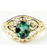 R111, 1.5 ct Created Emerald Spinel, 10Ky Gold Ring - £213.16 GBP