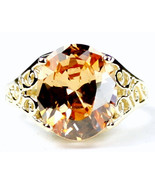 R057, Champagne CZ, 10KY Gold Ring - £281.07 GBP