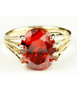 R280, Created Padparadsha Sapphire, 10KY Gold Ring - £187.55 GBP