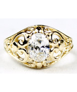 R111, 1.5 ct Oval Cubic Zirconia, 10KY Gold Ring - £188.03 GBP