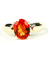 R058, Created Padparadsha Sapphire, 10Ky Gold Ring - £204.57 GBP