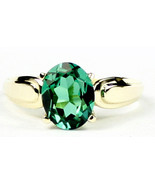 R058, Created Emerald Spinel, 10Ky Gold Ring - £236.71 GBP