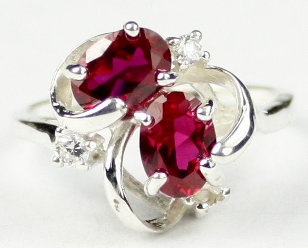 SR016, Created Ruby, 925 Sterling Silver Ring