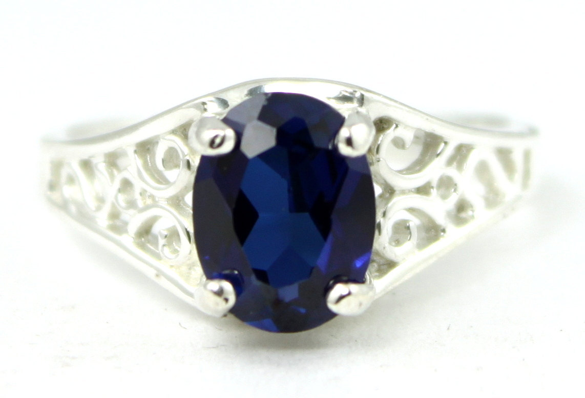 SR005, Creative Blue Sapphire, 925 Sterling Silver Ring