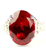 SR049, 16x12mm, 12ct  Created Ruby, 925 Sterling Silver Ring - £78.38 GBP