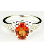 SR005, Created Padparadsha Sapphire, 925 Sterling Silver Ring - £41.11 GBP