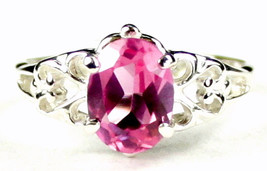 SR302, 8x6mm Created Pink Sapphire, 925 Sterling Silver Ring - £40.40 GBP