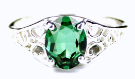 SR305, Created Emerald Spinel, 925 Sterling Silver Ring - $80.64