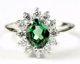SR235, Created Emerald Spinel, 925 Sterling Silver Ring - $85.06