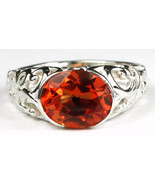 SR360, Created Padparadsha Sapphire, East-West 925 Sterling Silver Ring - £51.47 GBP