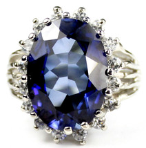 SR270, Created Blue Sapphire, Sterling Silver Royal Engagement Ring - £168.52 GBP