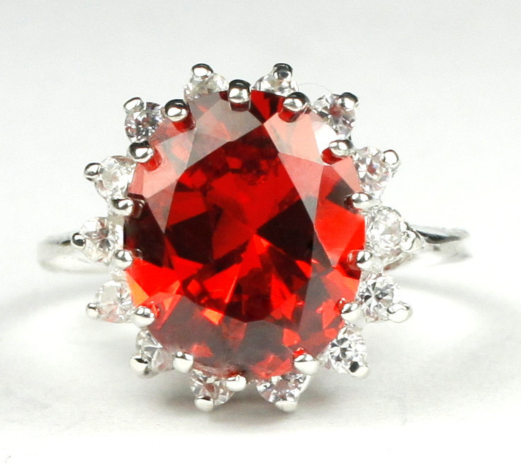 SR283, Padparadsha CZ, 925 Sterling Silver Ring