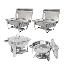 Chafing Dish Tray Buffet Catering Chafers 2 Pack 8 Quart&amp;5 Quart Stainle... - £152.93 GBP